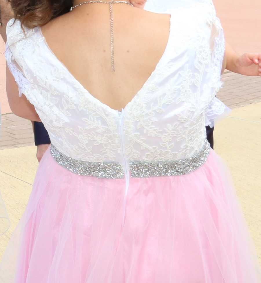 Официална розова рокля М-размер