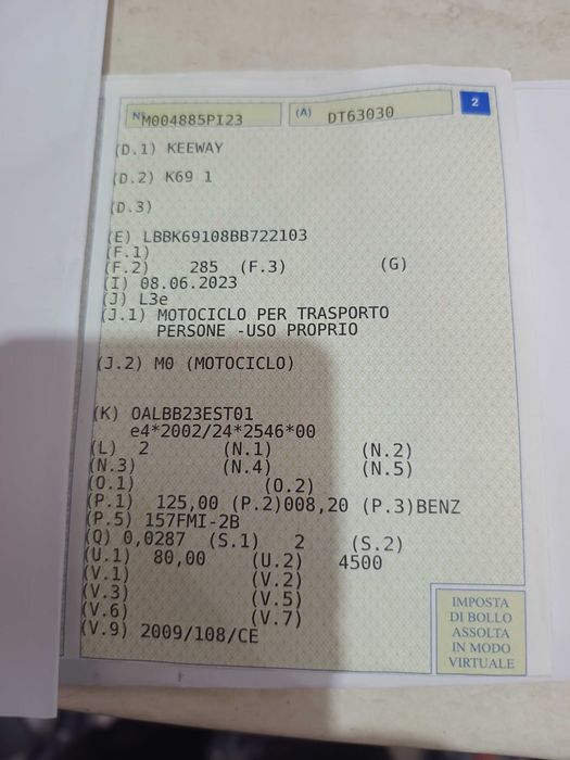 Vand motocicleta KEEWAY 125cc pret 1100 euro