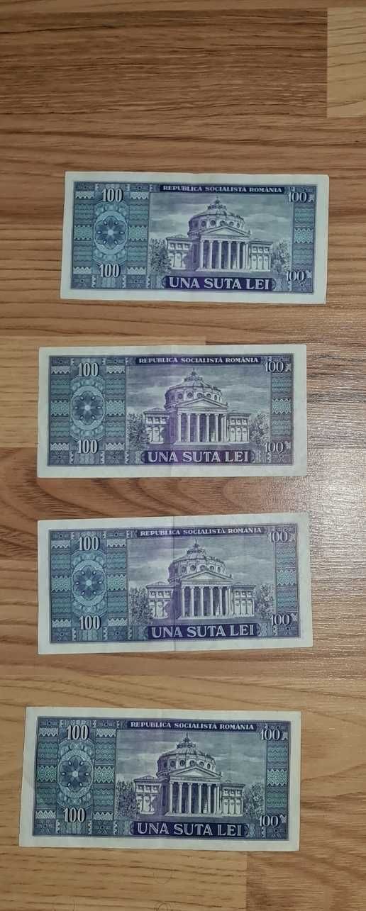 4 bancnote 100 lei 1966