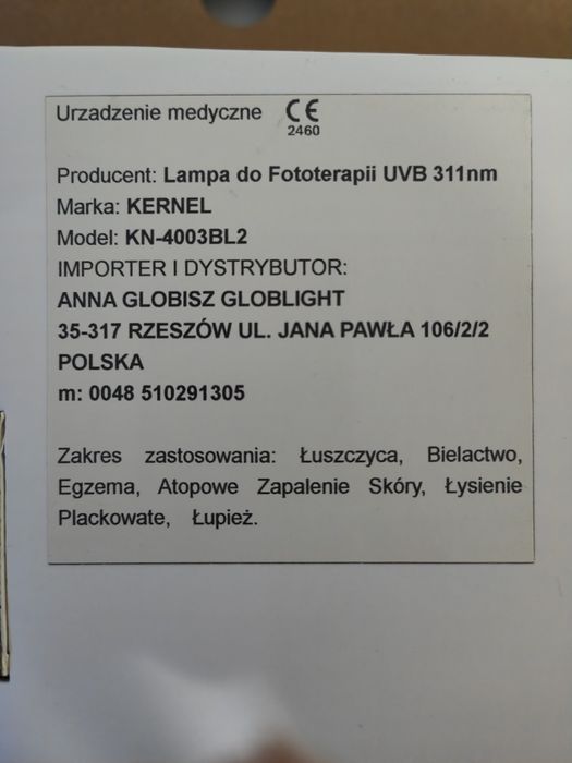 Lampa UV fototerapie KERNEL