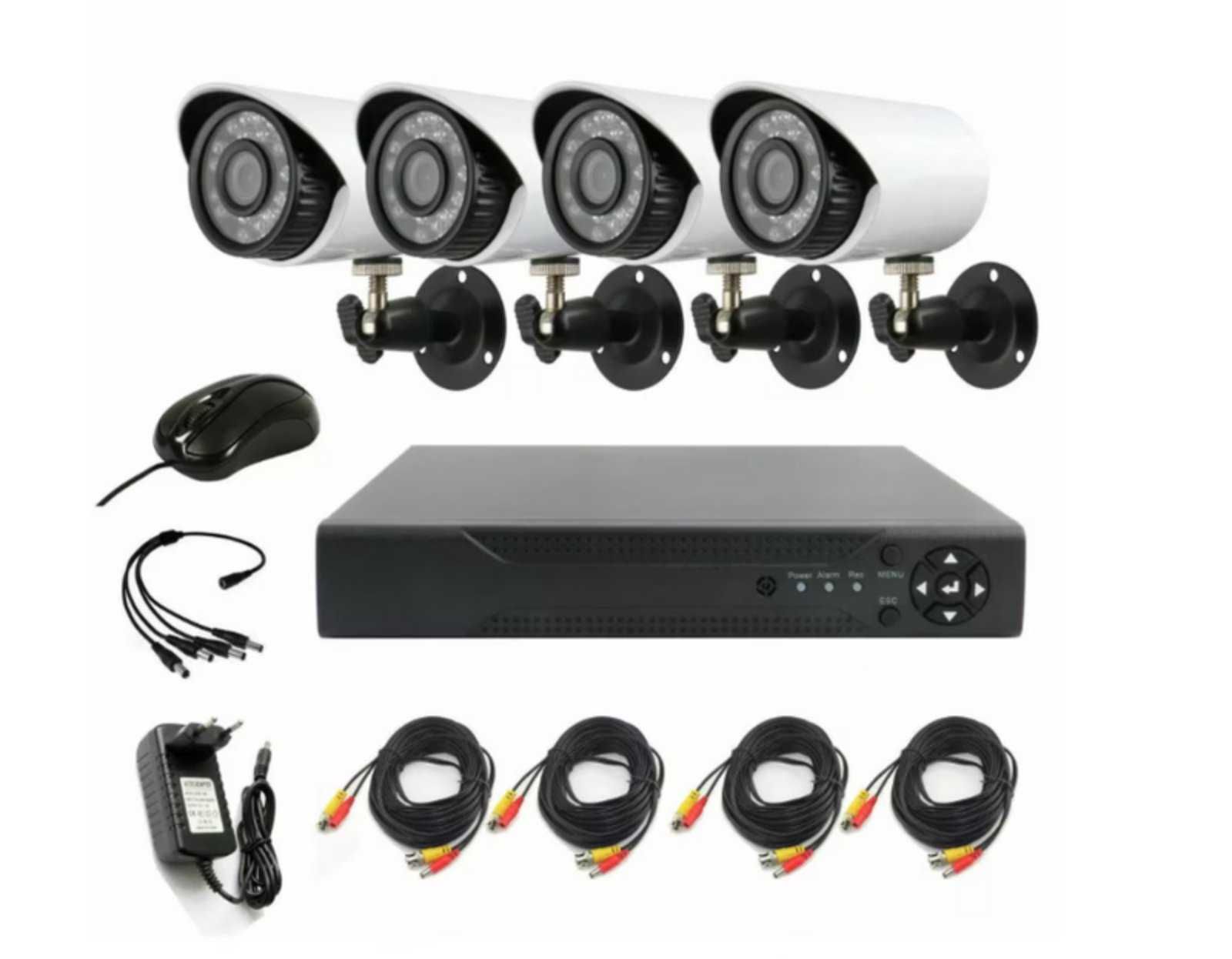 Комплект за Видеонаблюдение AHD, HD, IR, 4 Камери
