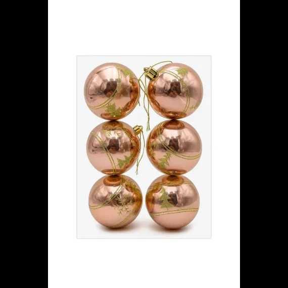 Set 6 globuri rose gold