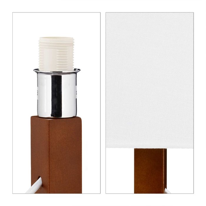 Lampa de masa robot, cu membre mobile, lemn, maro 42x18x32cm