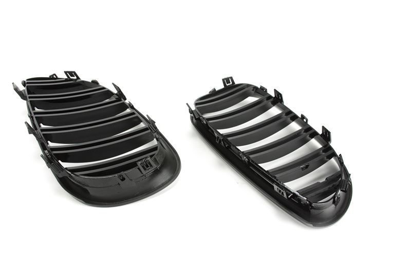 Grile duble BMW seria 5 E60 E61 M5 look - negru LUCIOS