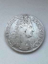 moneda Franta regat Ecu Regele Soare 1709 Ludovic XIV