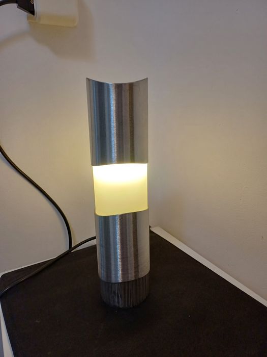 Accesoriu decorațiune masa birou lumina inox acryl Italia 1970