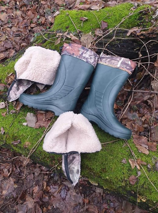 Олекотени Ботуши с Термо Чорап- Модел Крок зелен