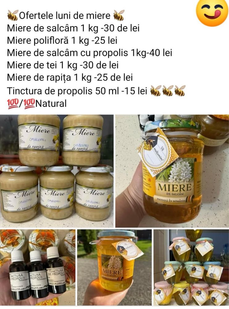 Miere de albine 100%naturala