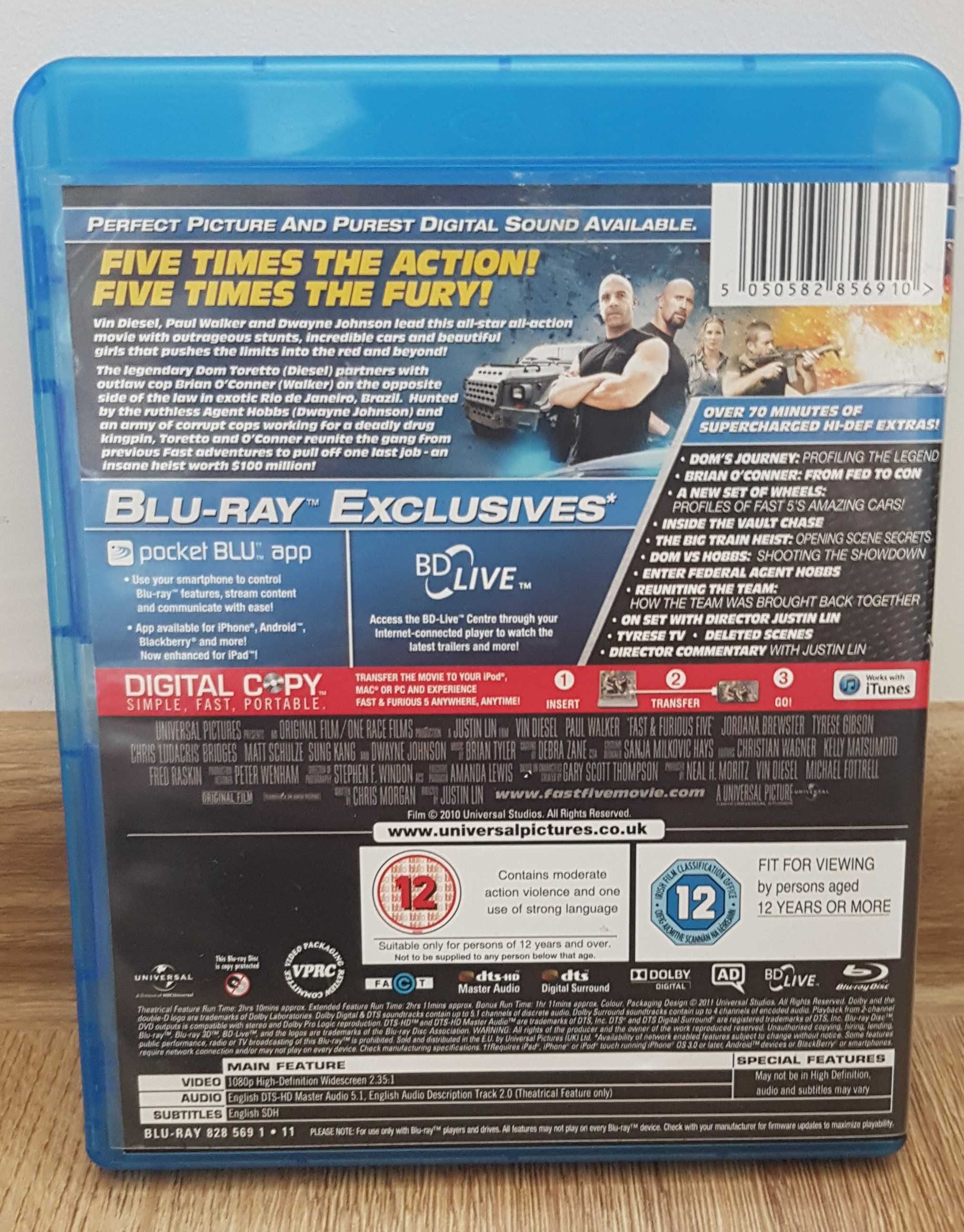 Fast and Furious 5 – Fast Five (2011) Blu Ray + DVD