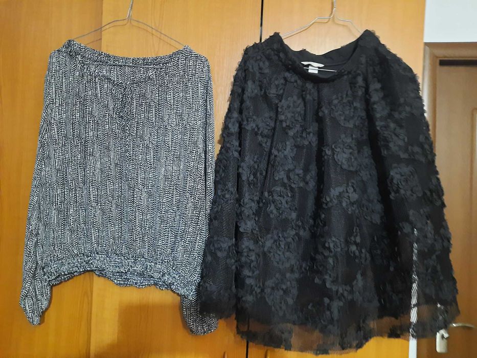 Bluza matase fusta dantela M