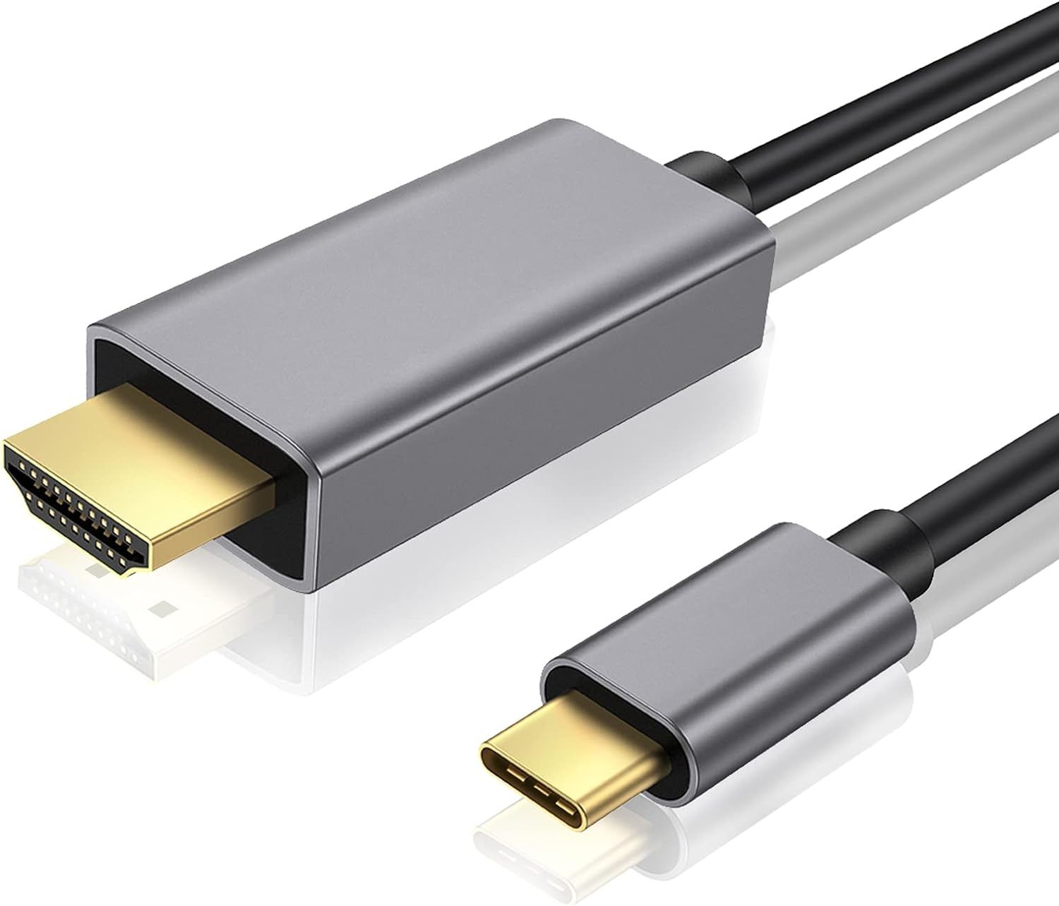 4K 60Hz USB C към HDMI кабел, 1,8 метра адаптер с позлатени конектори