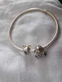 talisman charm tip Pandora mickey minnie bratara argint si charm 230