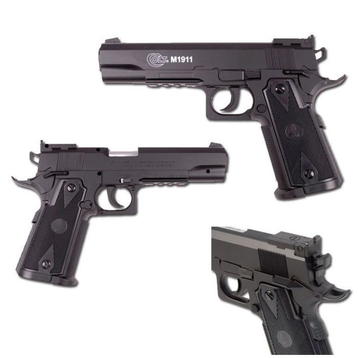 Pistol Airsoft Colt M1911 6mm, (CA NOU)+MUNITIE Cu Co2 Gaz