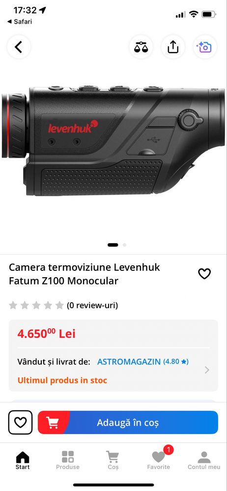 Cameră termo Levenhuk Fatum Z100 garantie