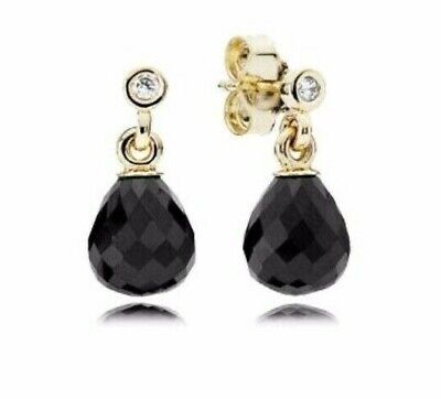 Inel pandora aur black spinel si cercei pandora aur si onyx