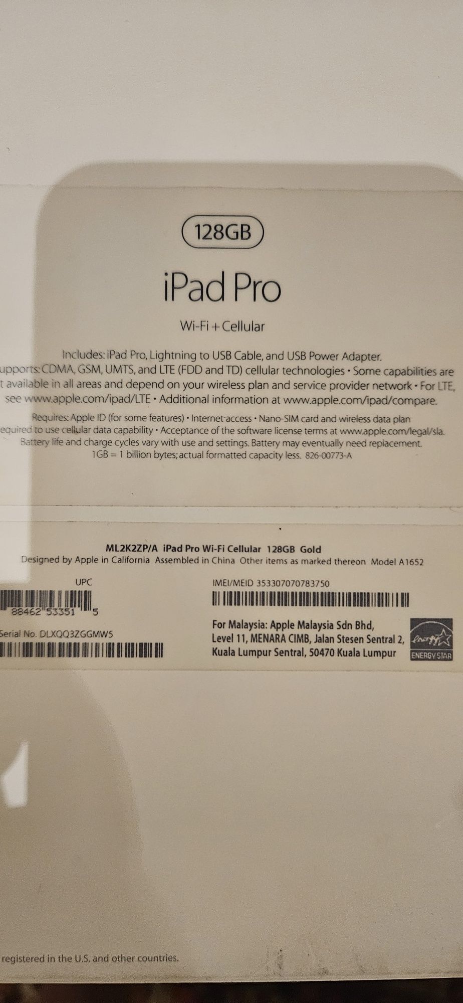 Продаётся Apple IPad Pro 12.9 первого поколения 128gb цвет золотой