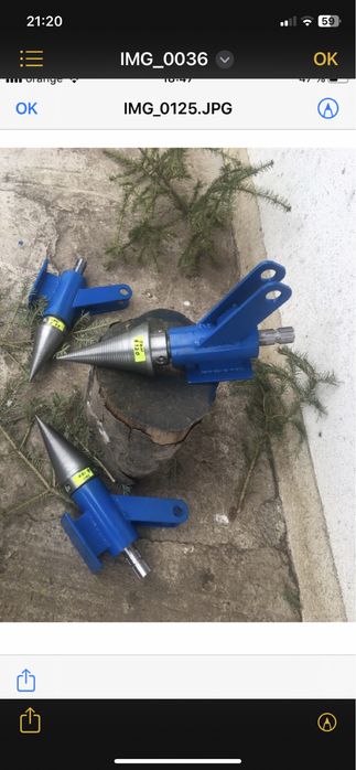 Ansamblu masina de crapat lemne pentru TRACTOR si motor termic fulie