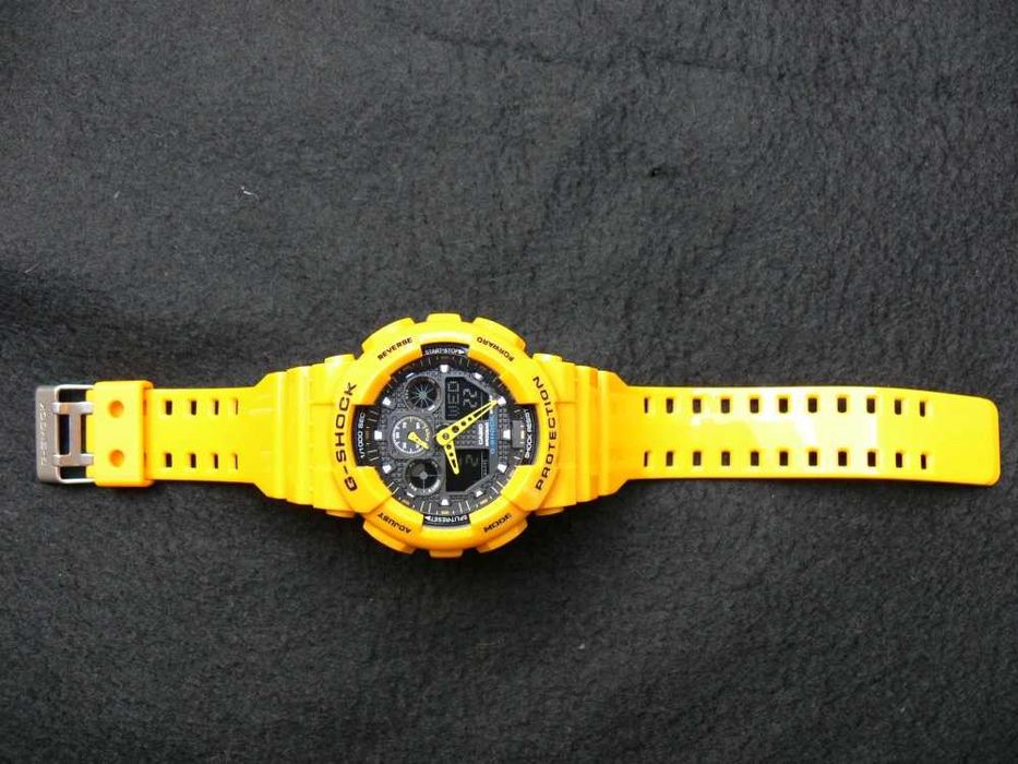 Ceas Sport CASIO G-SHOCK GA-100 YELLOW-Galben Lucios NOU 2025 !!!