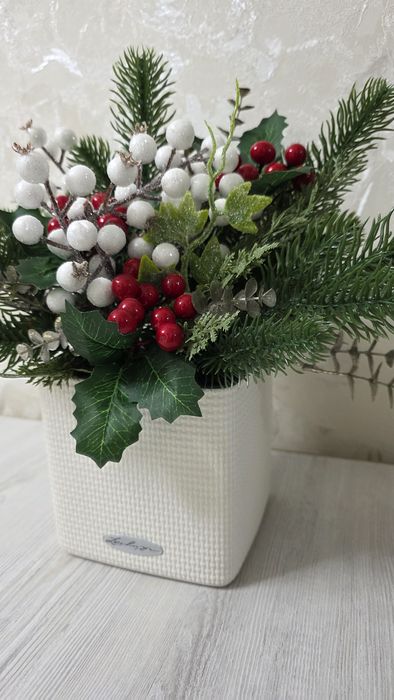 Новогодний букет композиция экибана