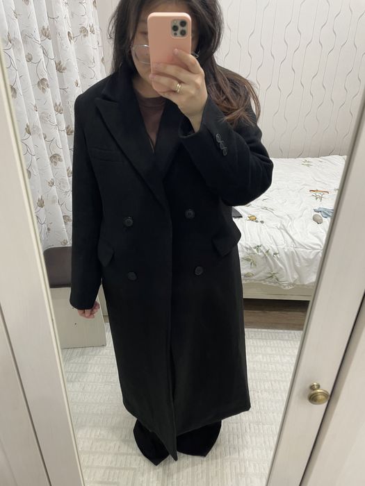 Пальто черная, длинная. 50-52размер