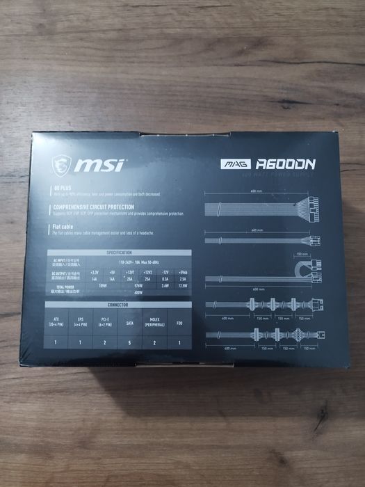Sursa MSI MAG A600DN 600w 80 plus