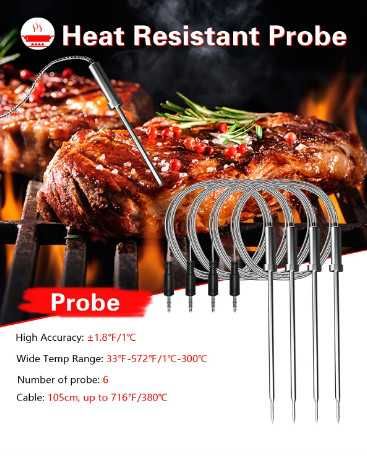 Безжичен термометър за месо BFOUR BF-5, цифров Bluetooth