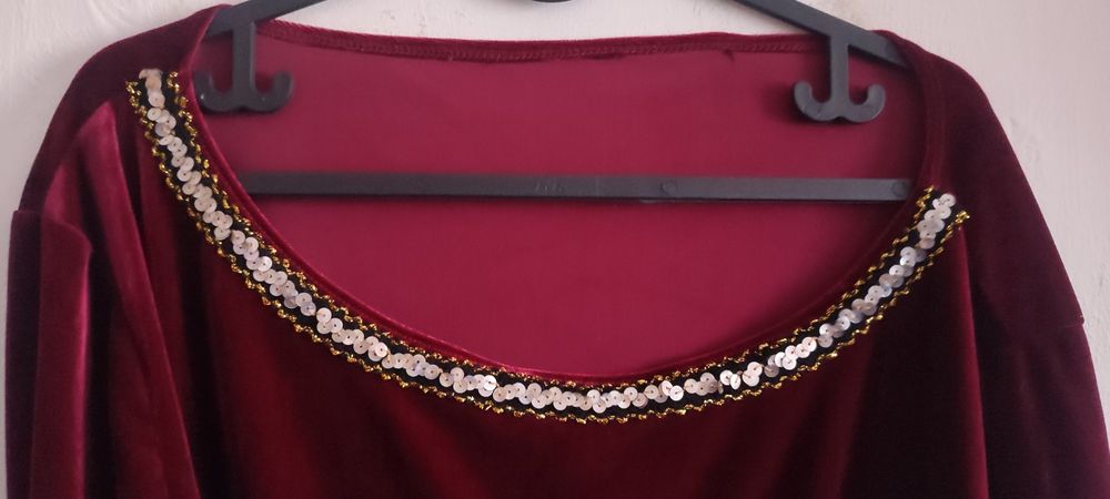 bluza catifea Dobrogea XL cu broderie