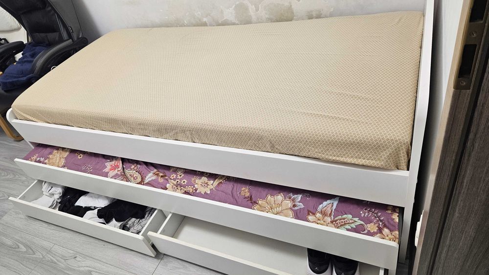 Pat dublu ikea cu saltele