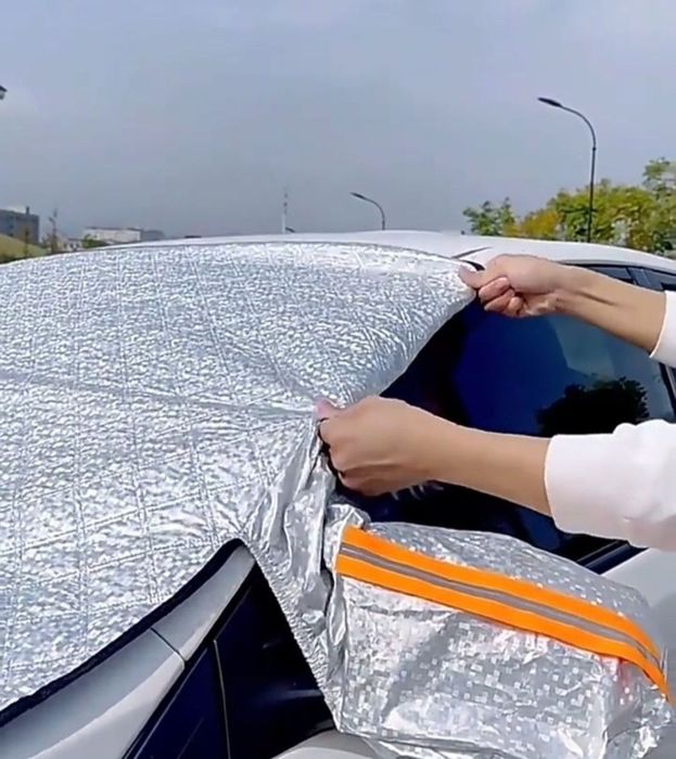 Prelata auto parbriz și oglinzi, Material Termic Grindina Gheata și UV