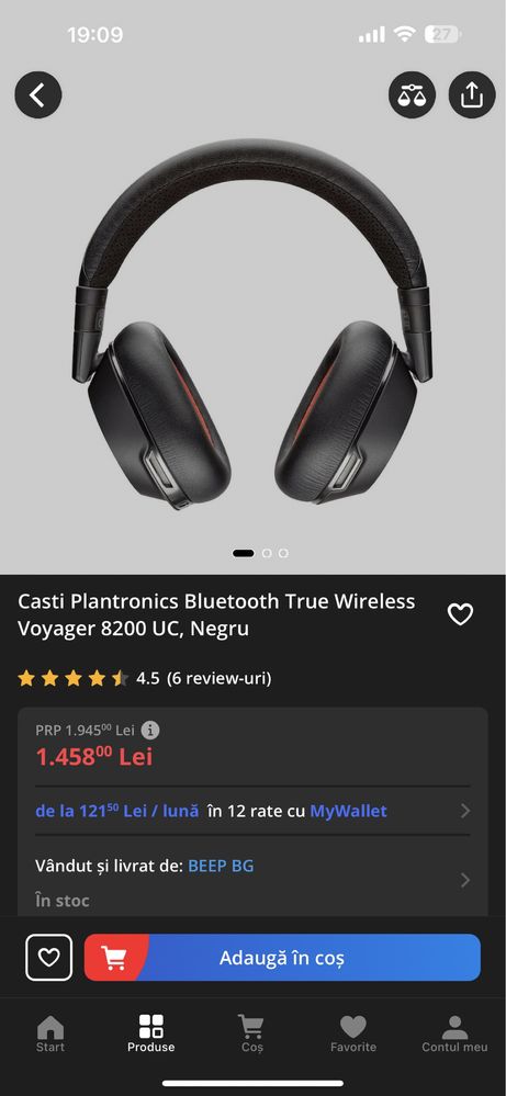 Casti Plantronics Bluetooth TRUE Wireless Voyager 80 UC - Noi