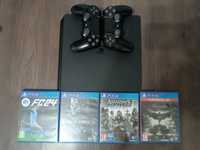 PlayStation 4 PS4 Slim+FC 24+Mortal Kombat+2 Manete