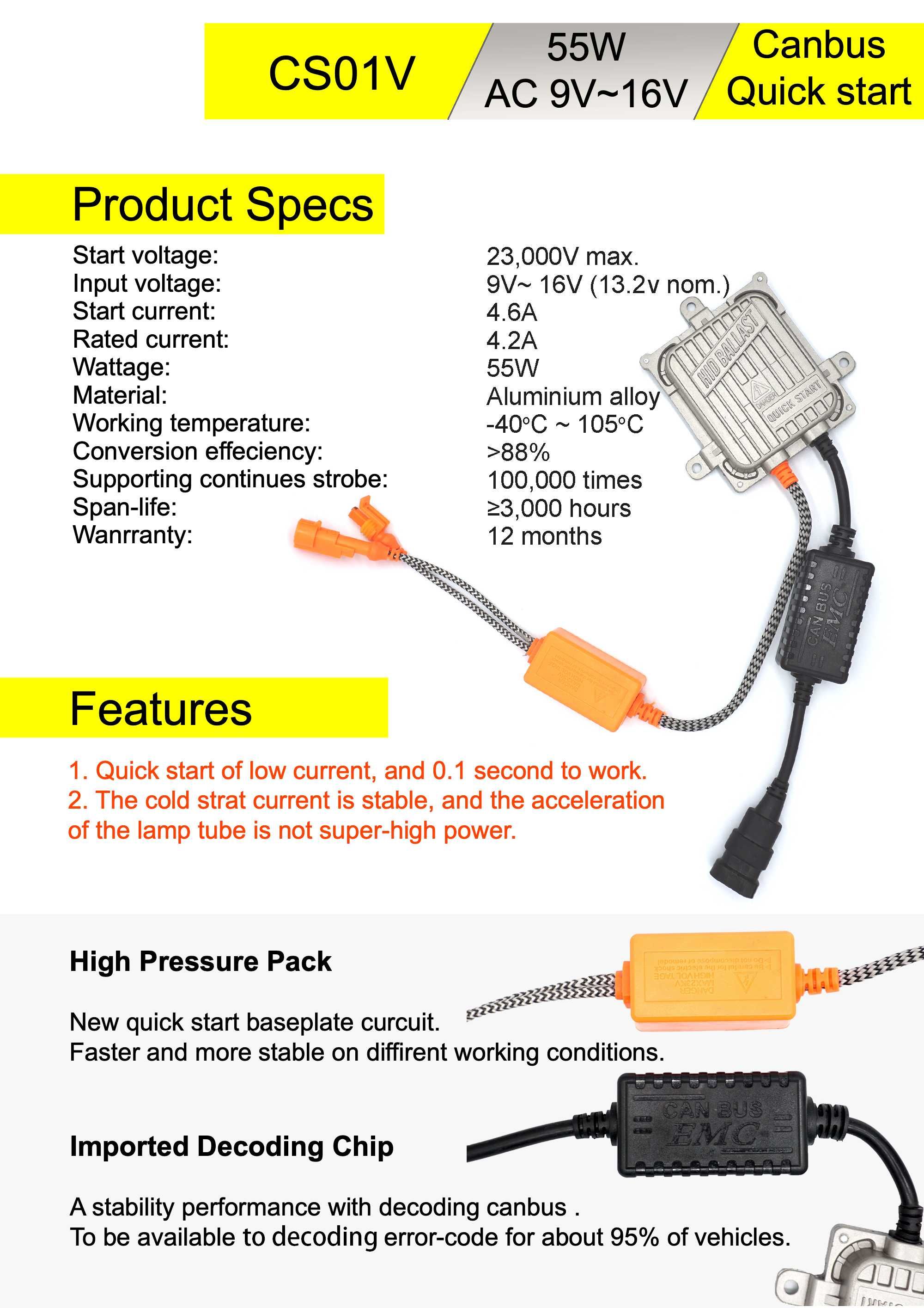 Висок Клас 35W 55W Ксенон AC HID Xenon Система H1 H7 H4 HB4 H11 крушки