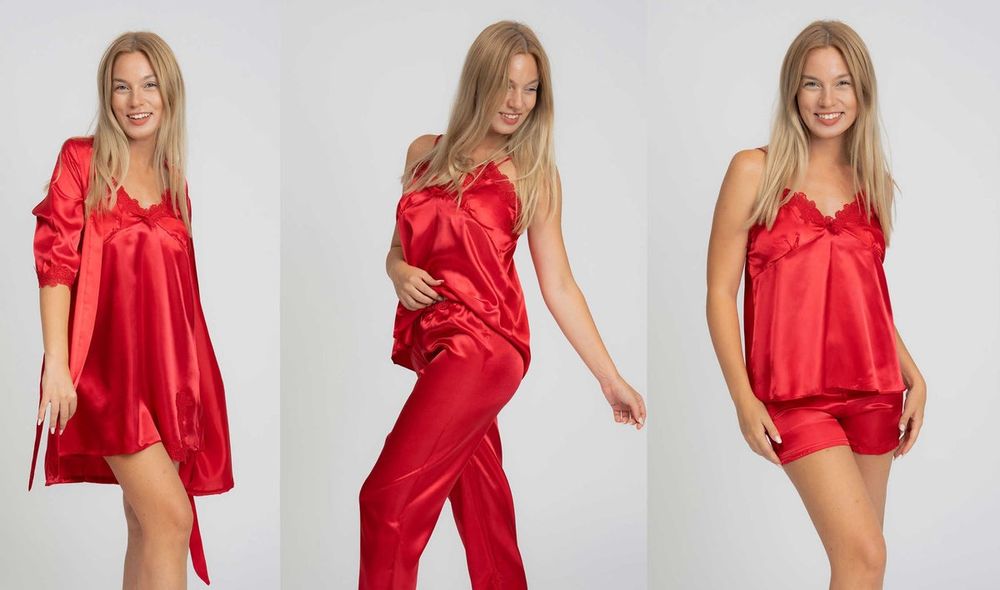 Pijamale satin 5 piese