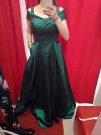 Rochie lunga de seara verde