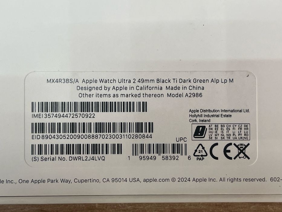 Apple Watch Ultra 2 49mm Black Перфектен Гаранция 100% бат.