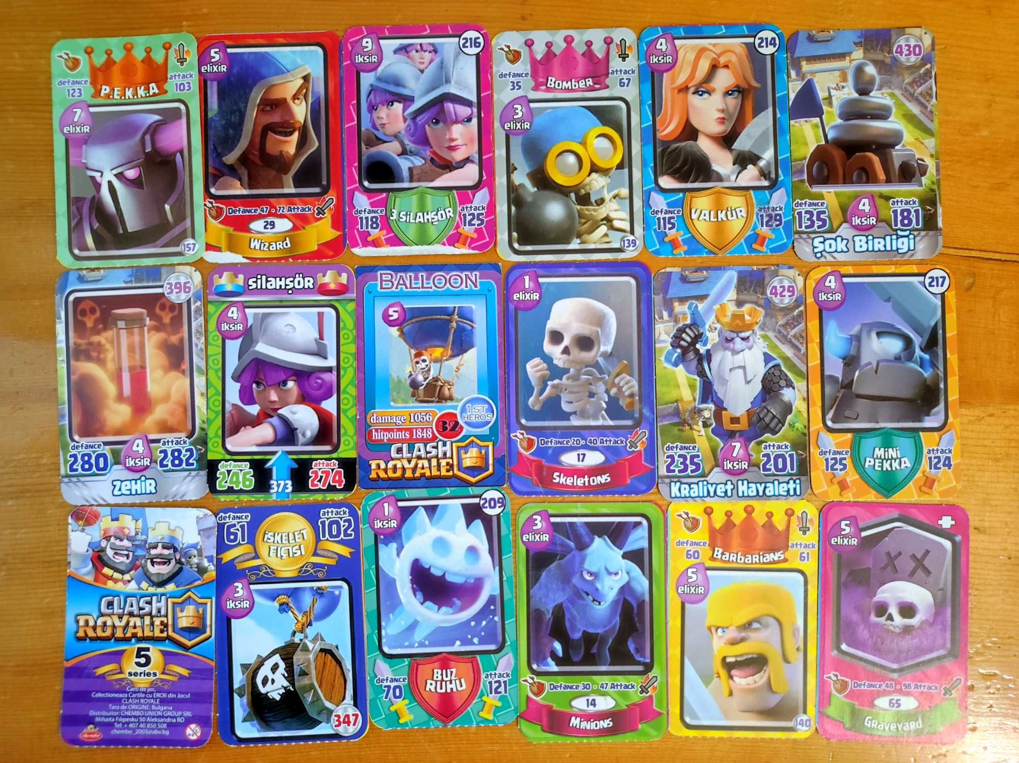 Pachet 178 Carduri Clash Royale Seria 2, 3, 4, 5, 6, 7 si Crown