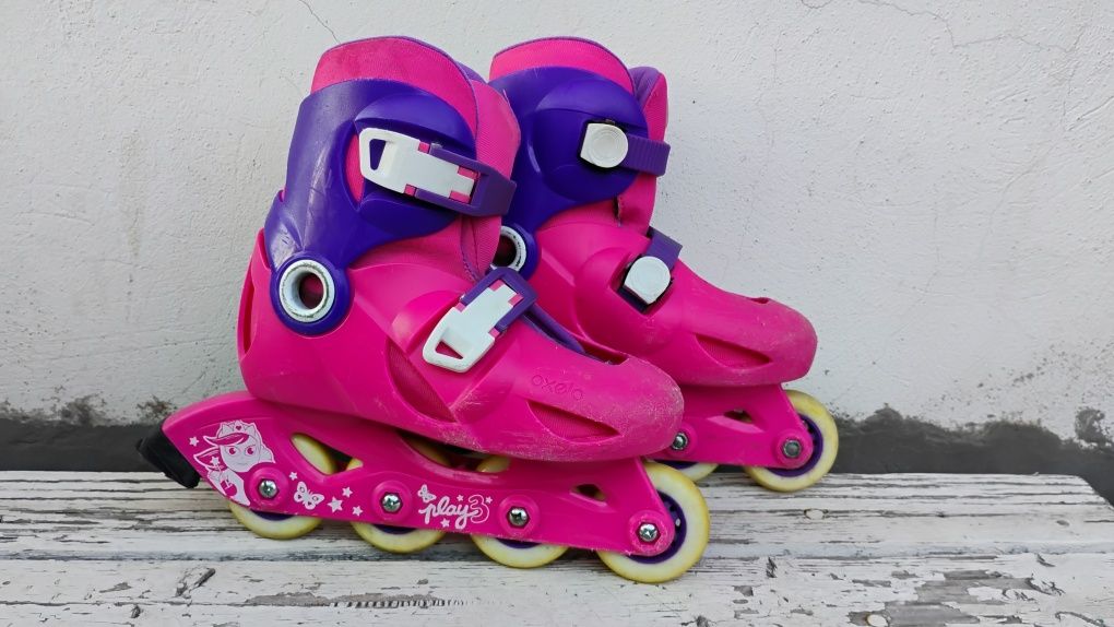 Role 30 31 32 Oxelo roz fete fetițe 8 9 10 11 ani patine rotile skates