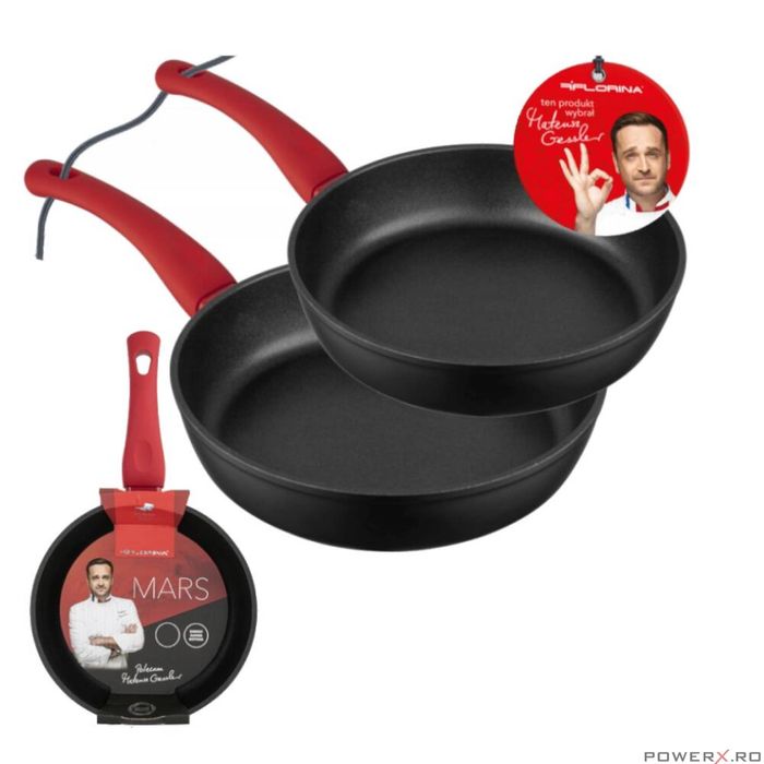 Tigaie din aluminiu cu 2 straturi antiaderente, 20 cm, neagra, Mars