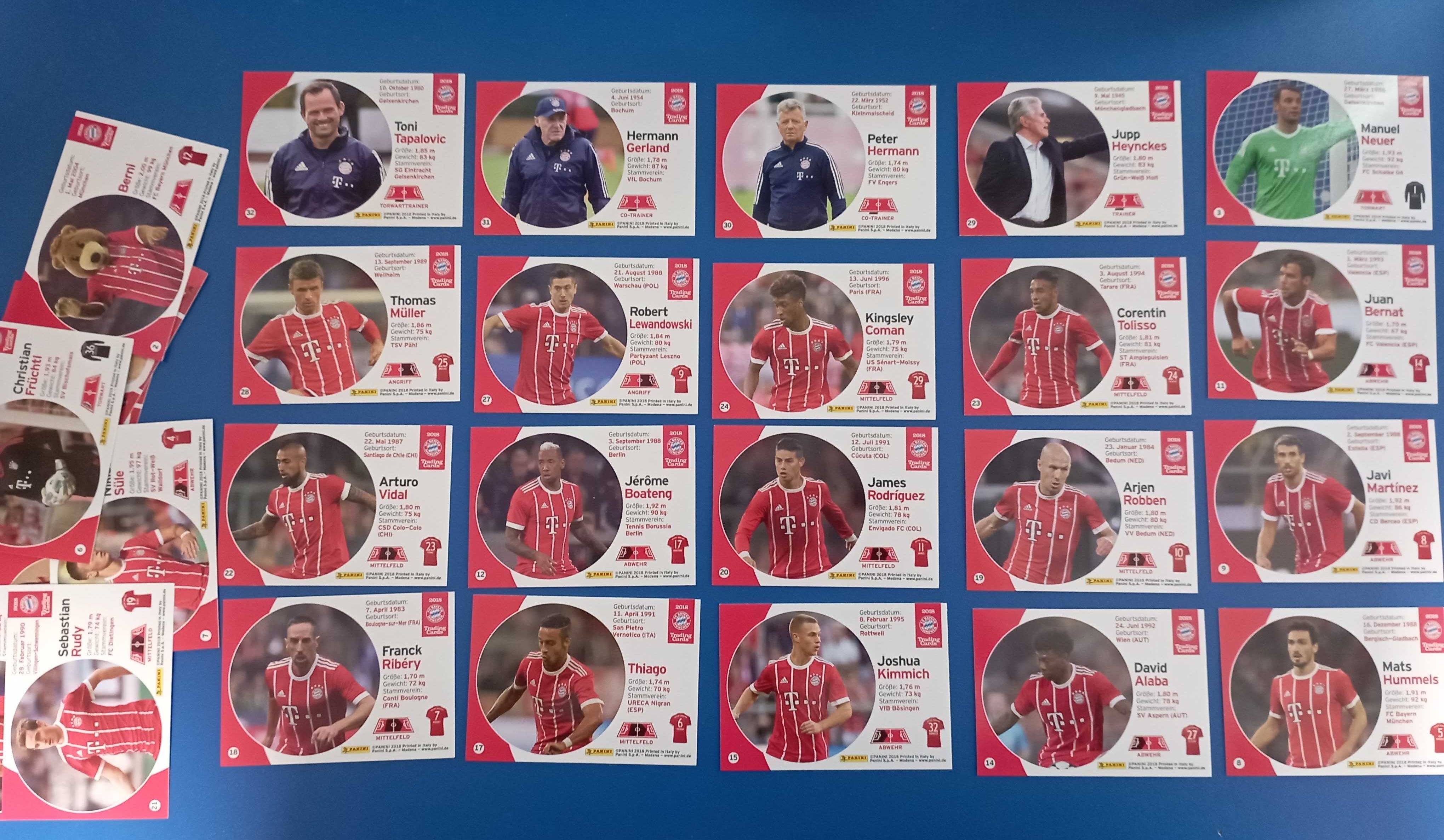 Set complet cartonase Panini FC Bayern München 2017-2018