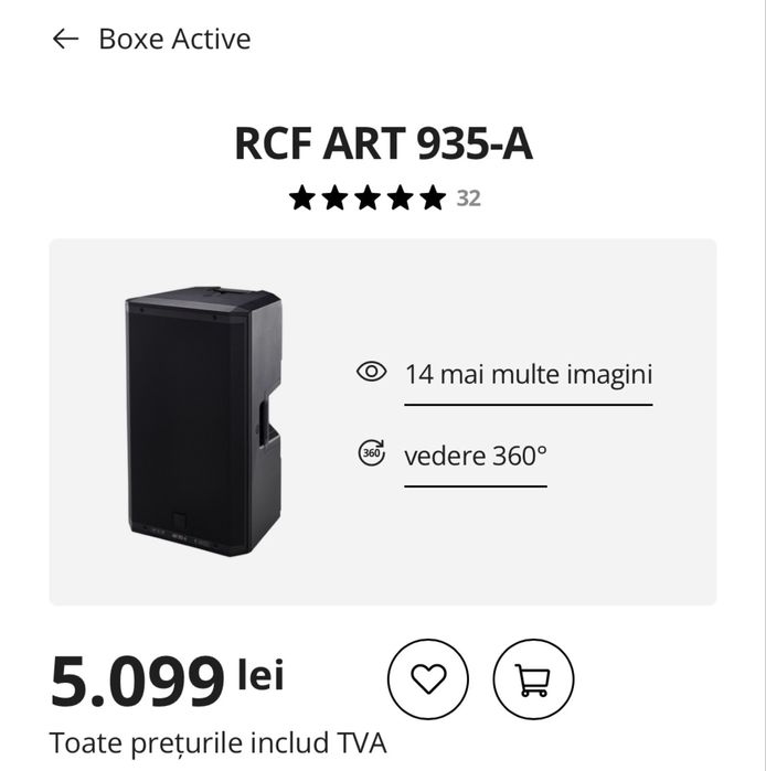 Boxe Rcf Art 935 1100 rms