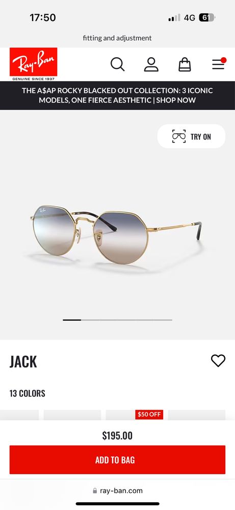 Очила ray-ban златисти