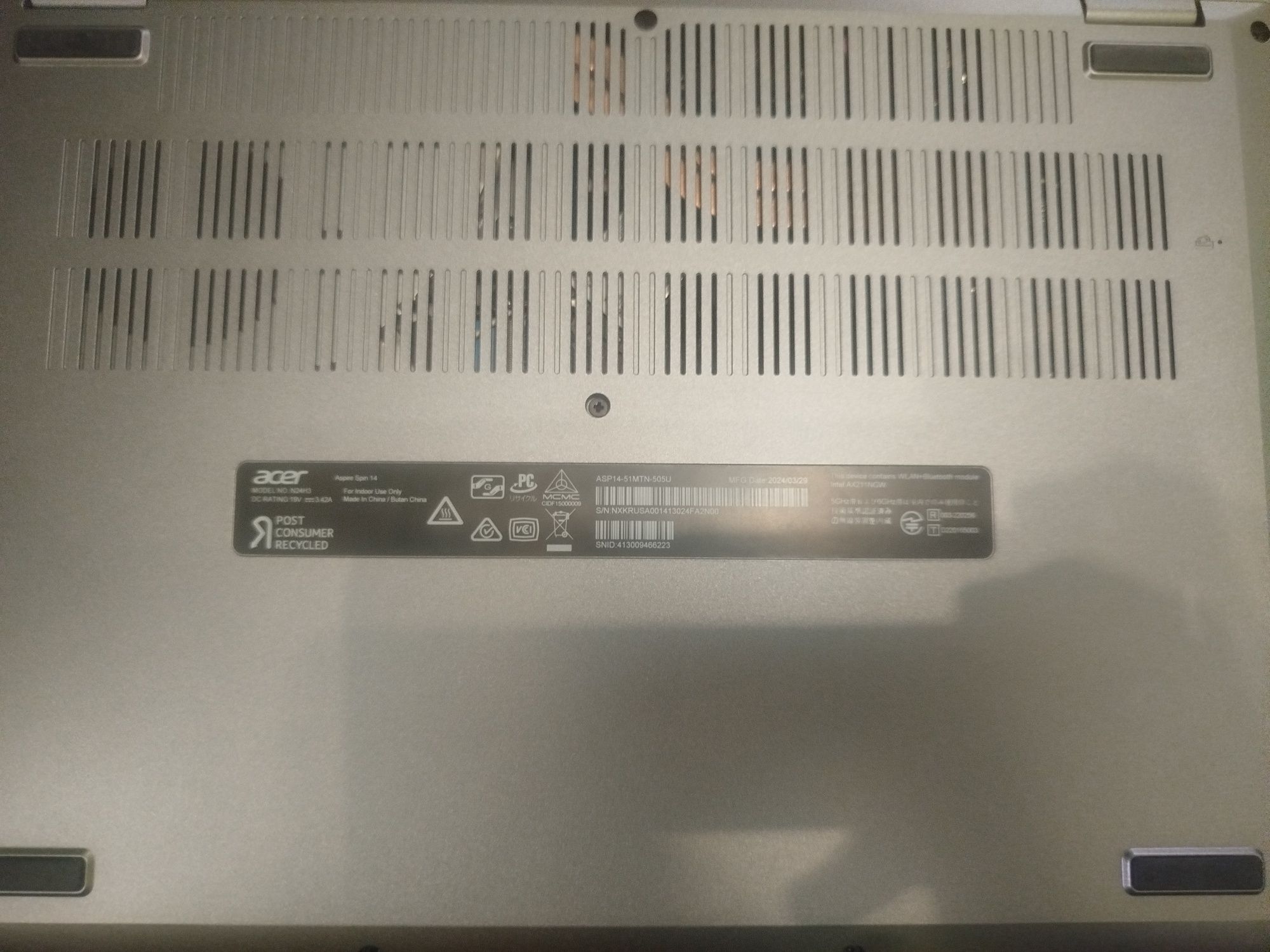 Notbook Acer Aspire Spin 14