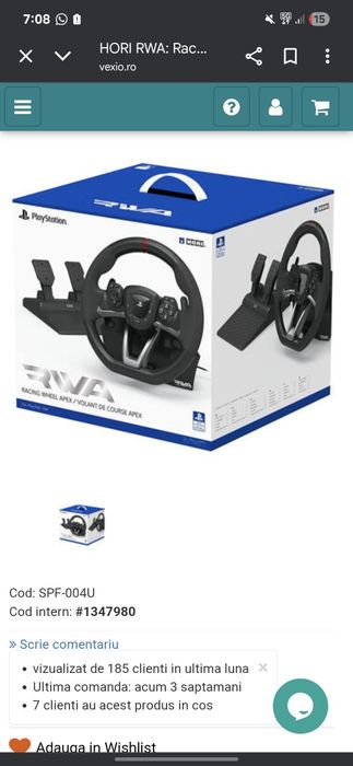 Vand volan hori apex Playstation racing wheel compatibilă cu pc,ps4/5