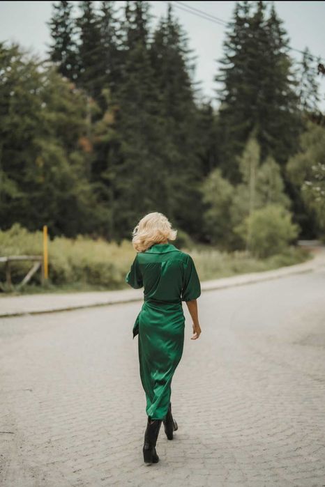 Vintage summer зелена рокля XS/S