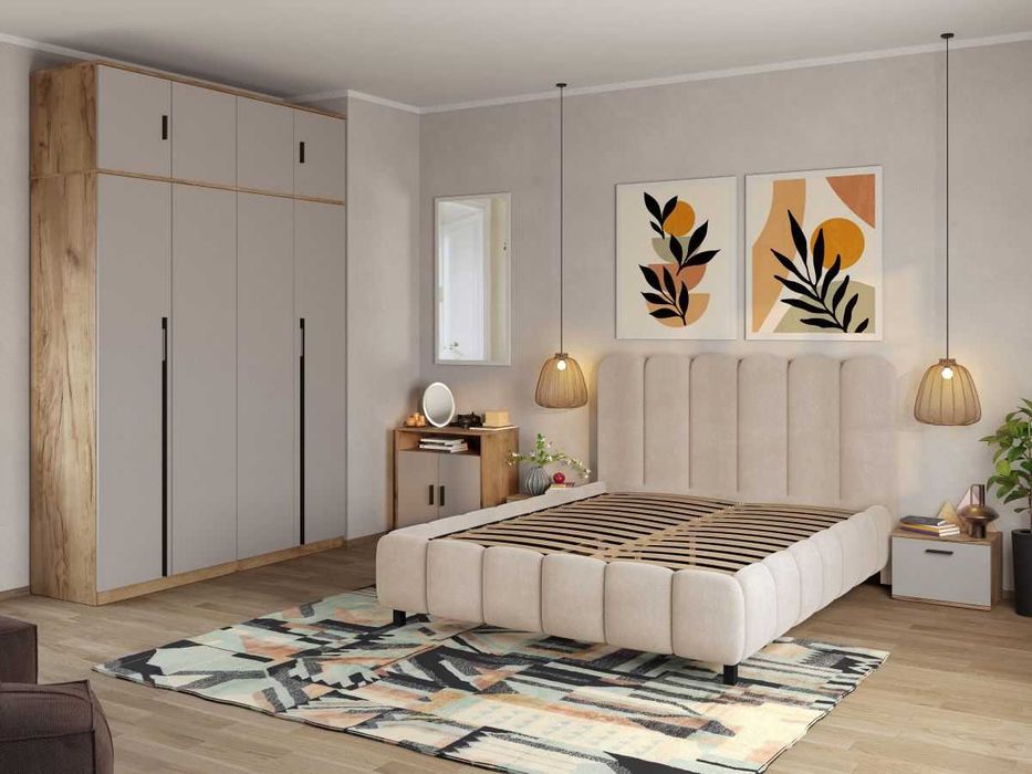 Set Mobila Dormitor Casmir / Stejar Siena C17 - Transport Gratuit