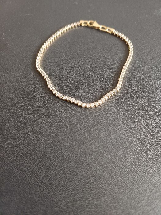 Bratara model tenis de aur galben de 14 k