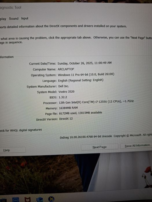 Dell Vostro 3520 I7 12th 16gb ram