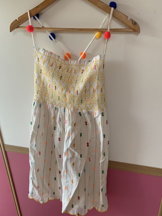 Rochie ZARA de vară alba cu breteluțe, 11-12 ani