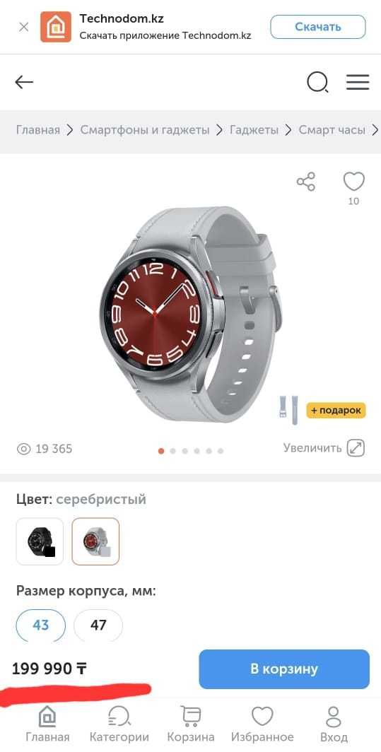 Смарт Часы Samsung Galaxy Watch6 Classic 43mm, Silver