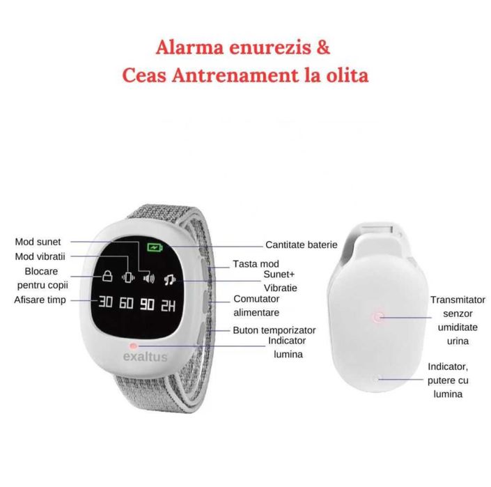 Ceas cu alarmă anti-umiditate pentru copil